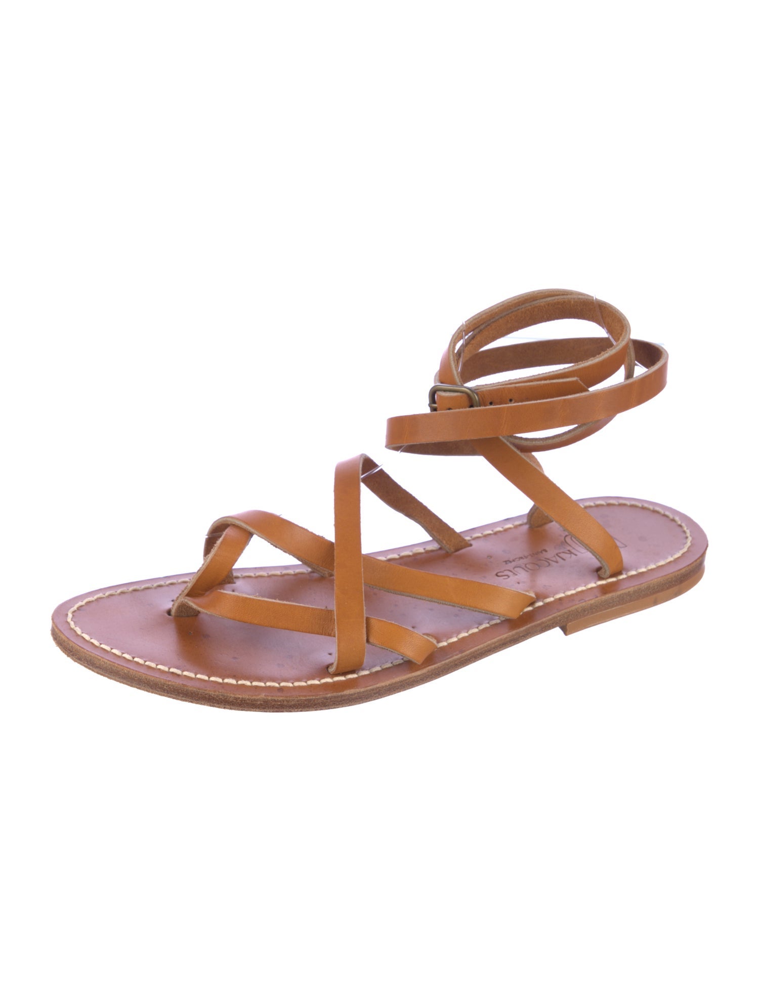 K.Jacques Leather Gladiator Sandals