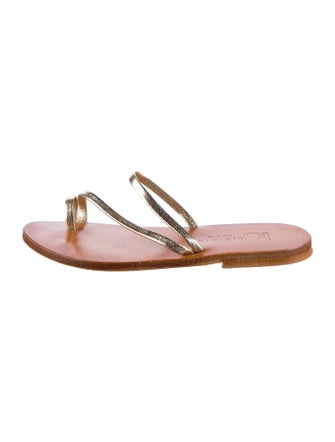 K.Jacques Bolzano Toe-Ring Sandals Leather Slides