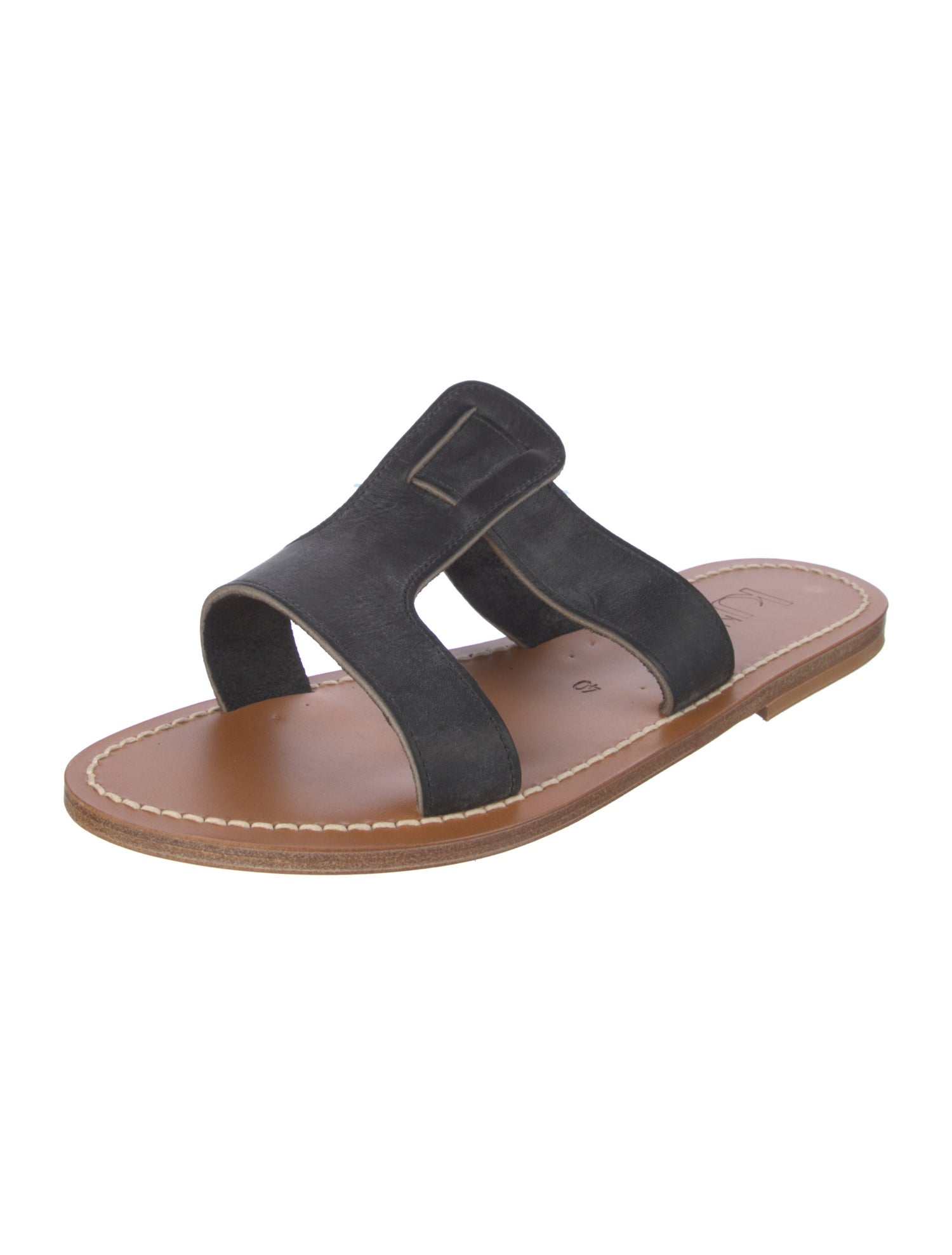 K.Jacques Leather Slides