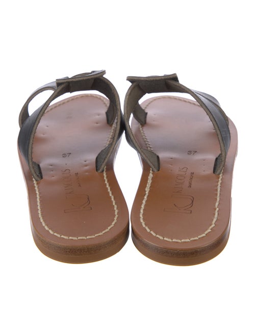 K.Jacques Leather Colorblock Pattern Slides