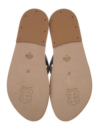 K.Jacques Leather Colorblock Pattern Slides