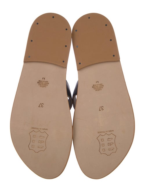 K.Jacques Leather Colorblock Pattern Slides