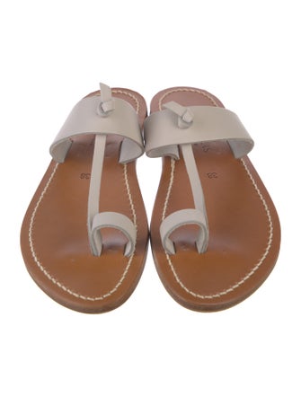 K.Jacques Leather Colorblock Pattern Slides