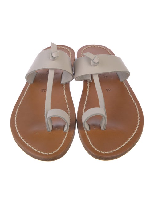 K.Jacques Leather Colorblock Pattern Slides