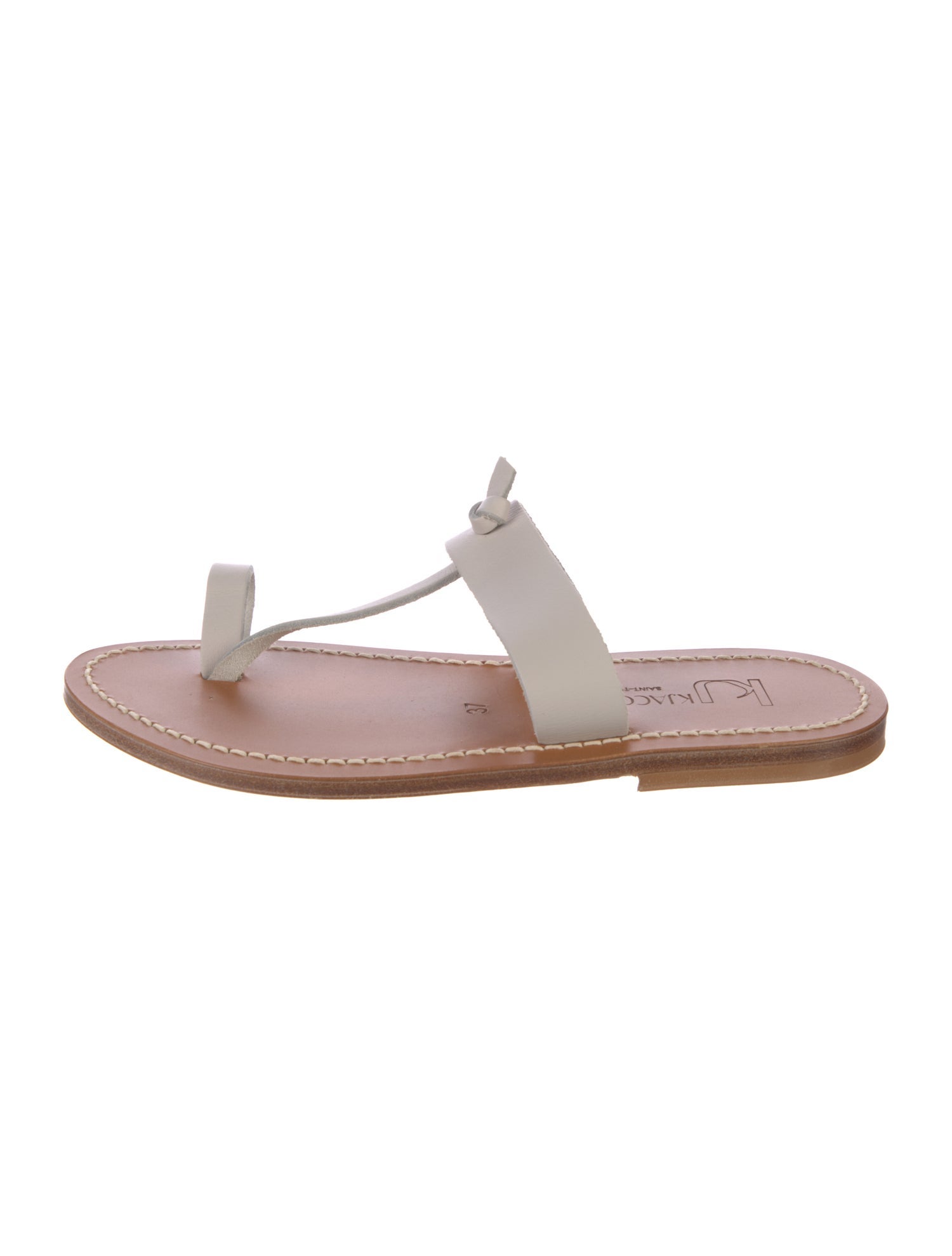 K.Jacques Leather Colorblock Pattern Slides