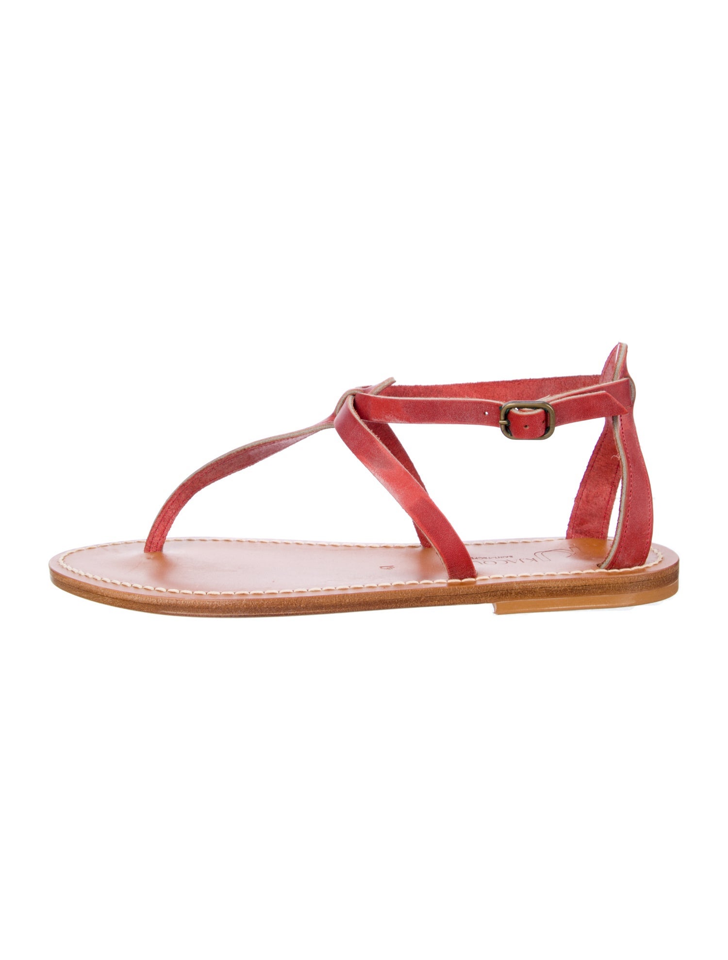 K.Jacques Leather T-Strap Sandals