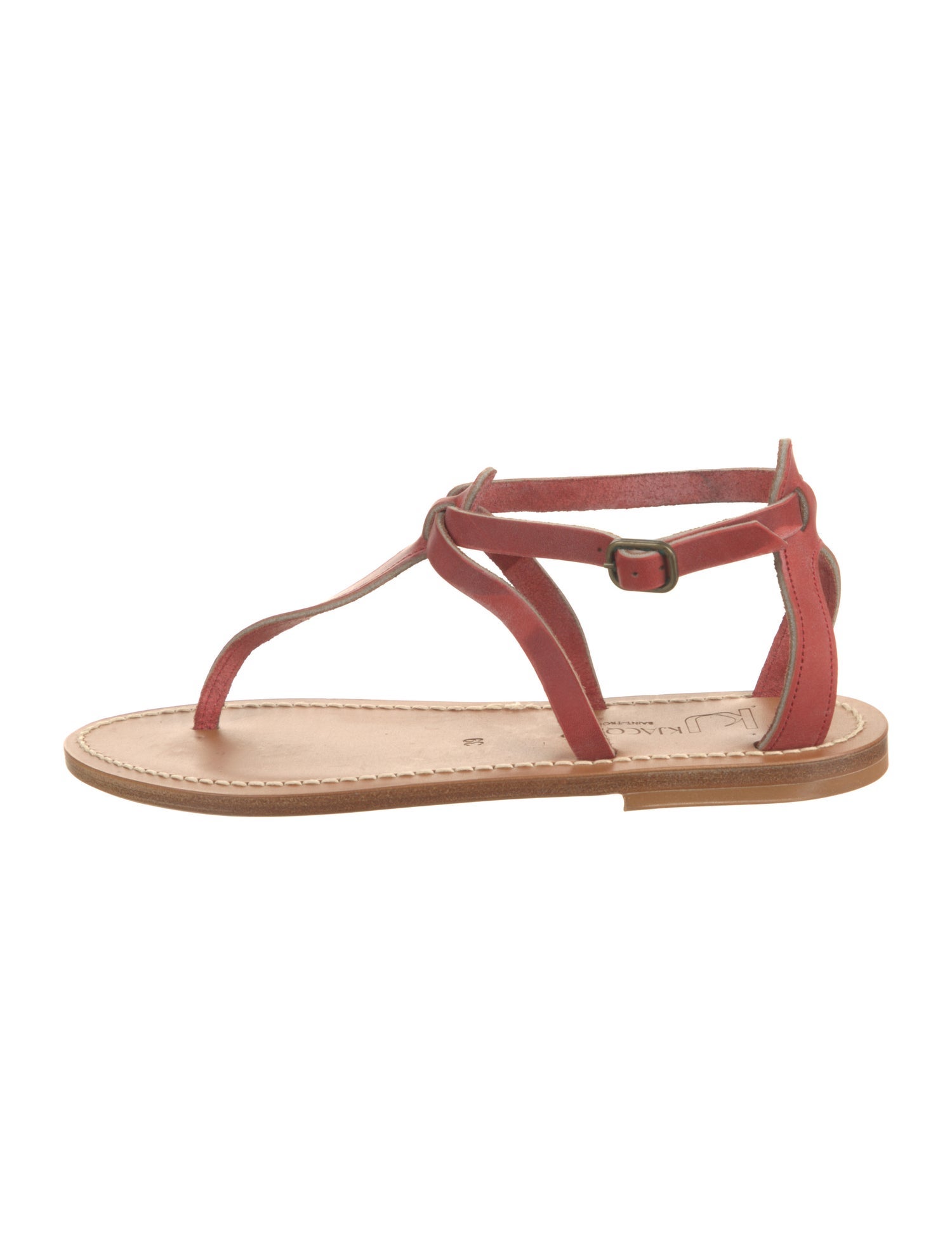 K.Jacques Leather T-Strap Sandals