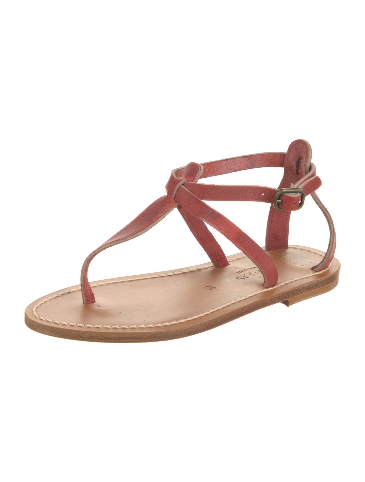 K.Jacques Leather T-Strap Sandals