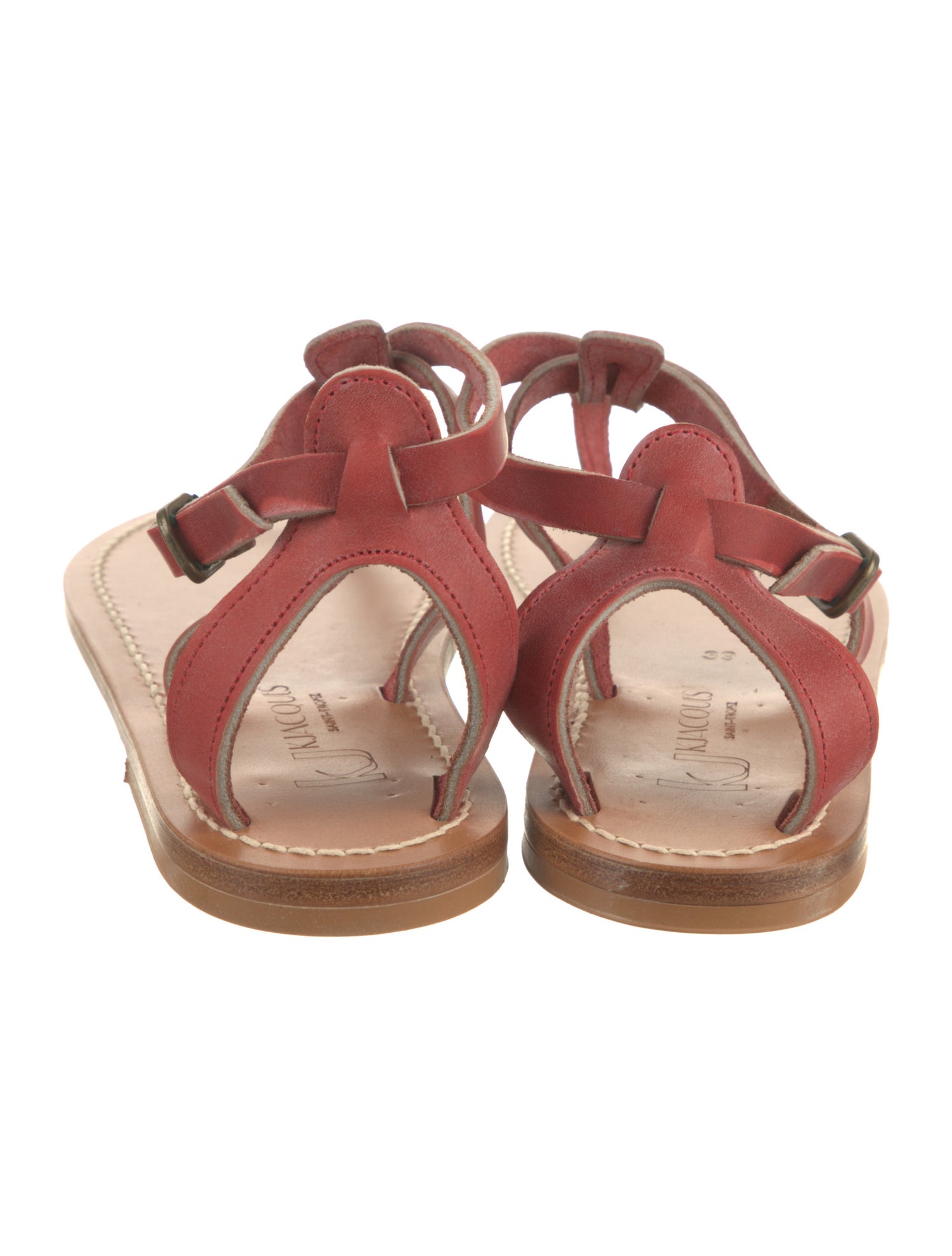 K.Jacques Leather T-Strap Sandals