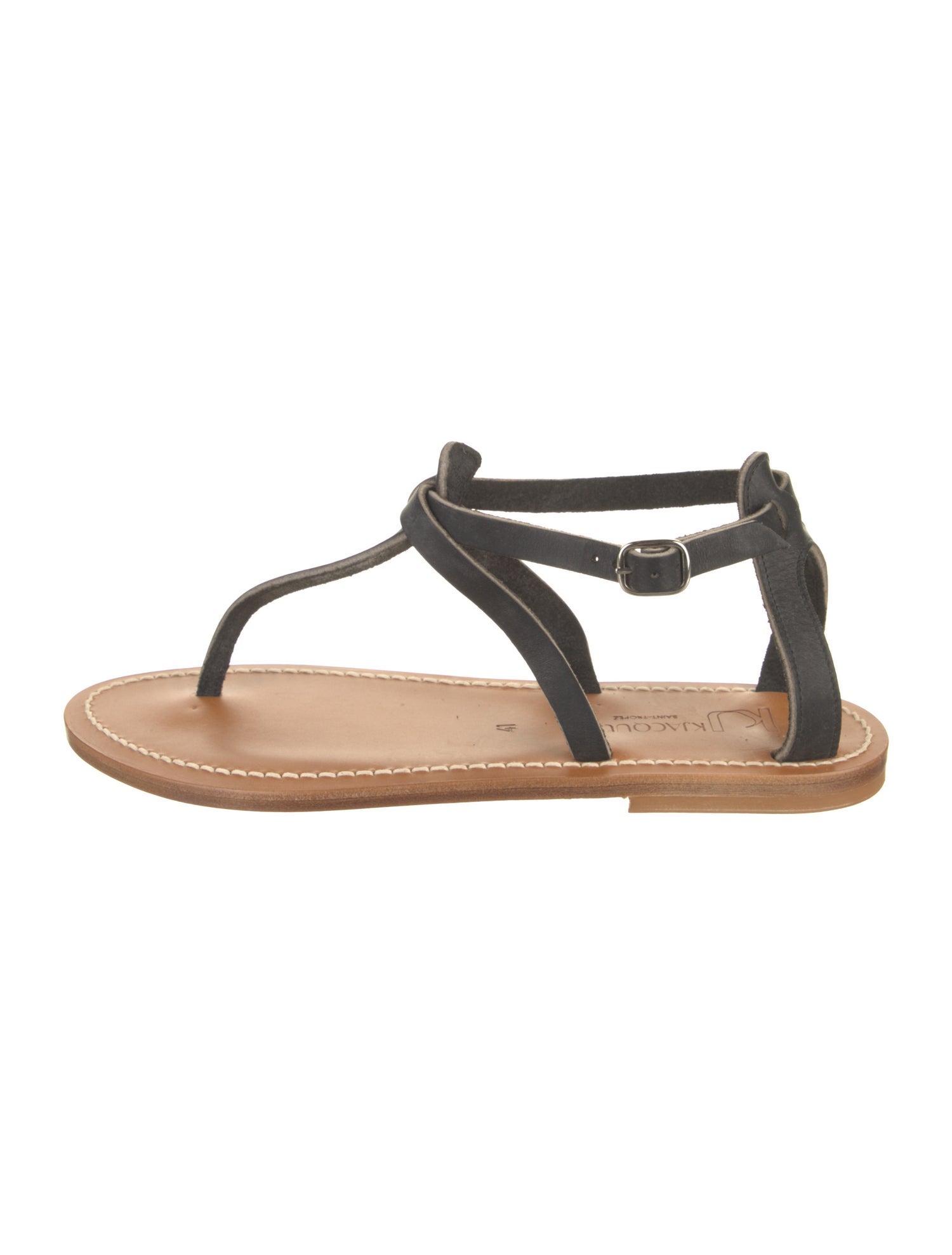 K.Jacques Leather T-Strap Sandals