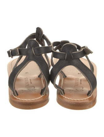 K.Jacques Leather T-Strap Sandals
