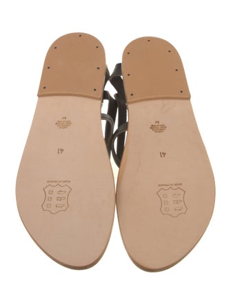 K.Jacques Leather T-Strap Sandals