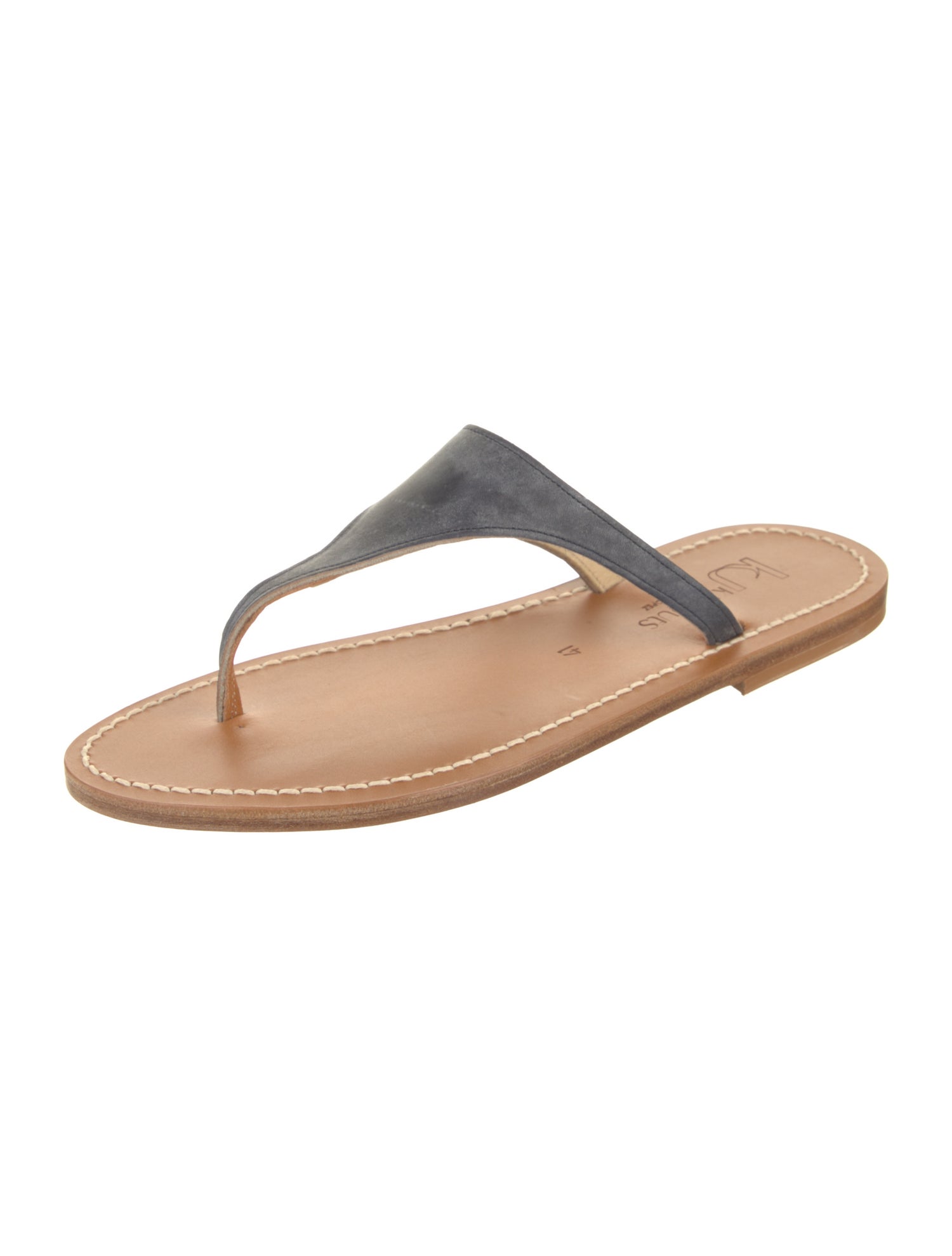 K.Jacques Leather T-Strap Sandals