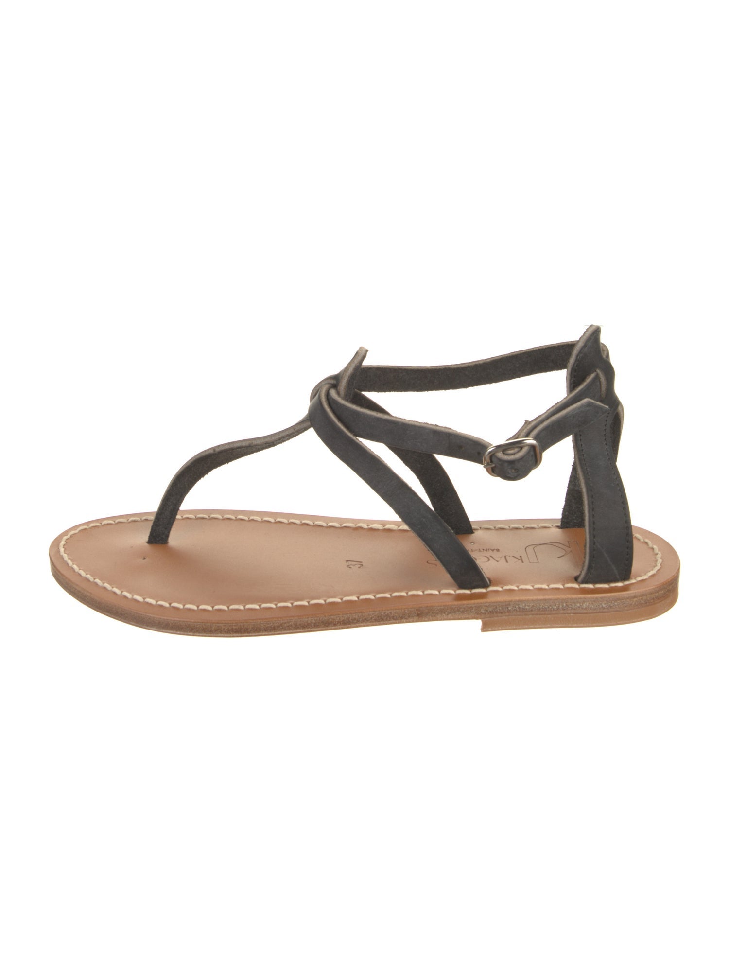 K.Jacques Leather T-Strap Sandals w/ Tags