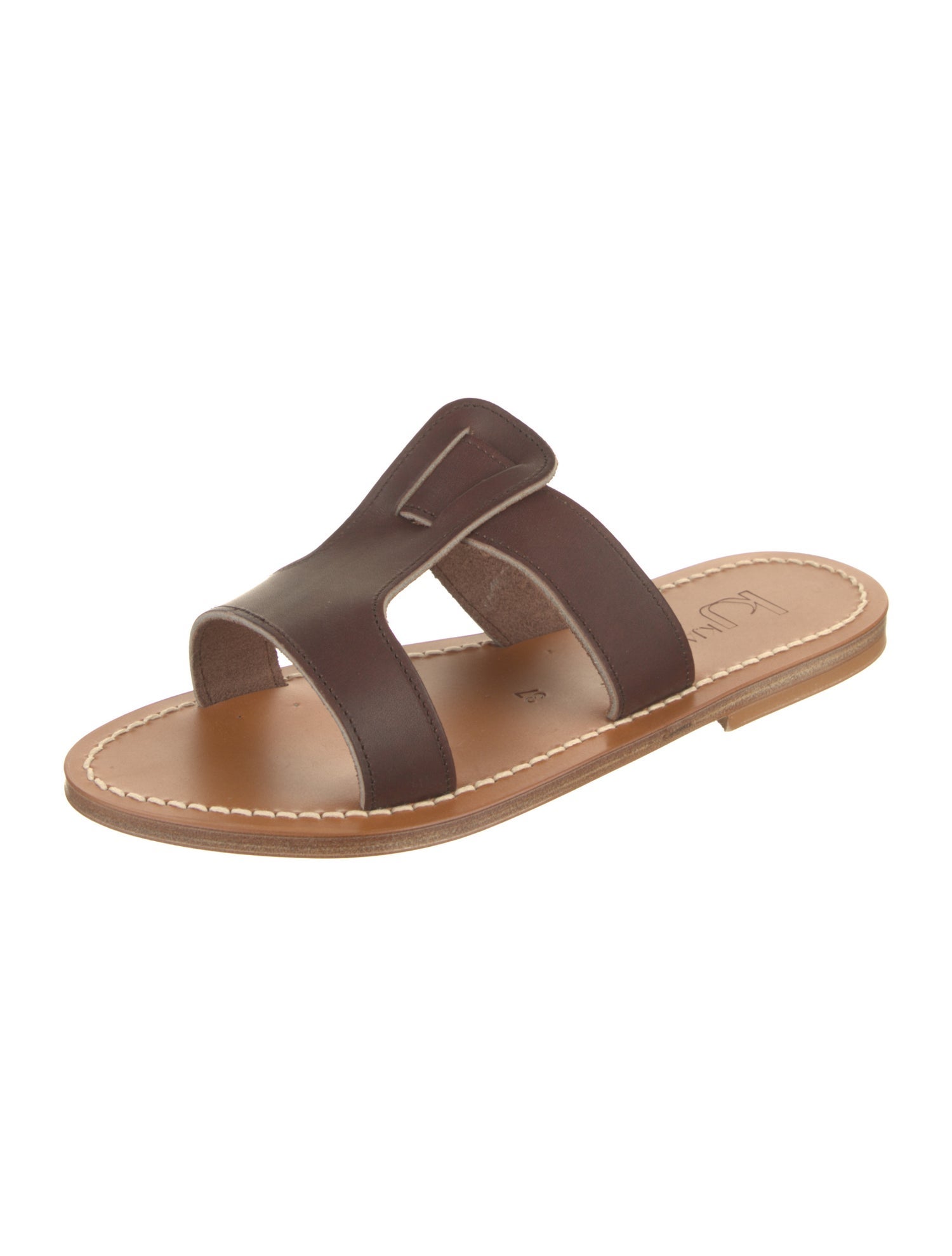 K.Jacques Leather Slides