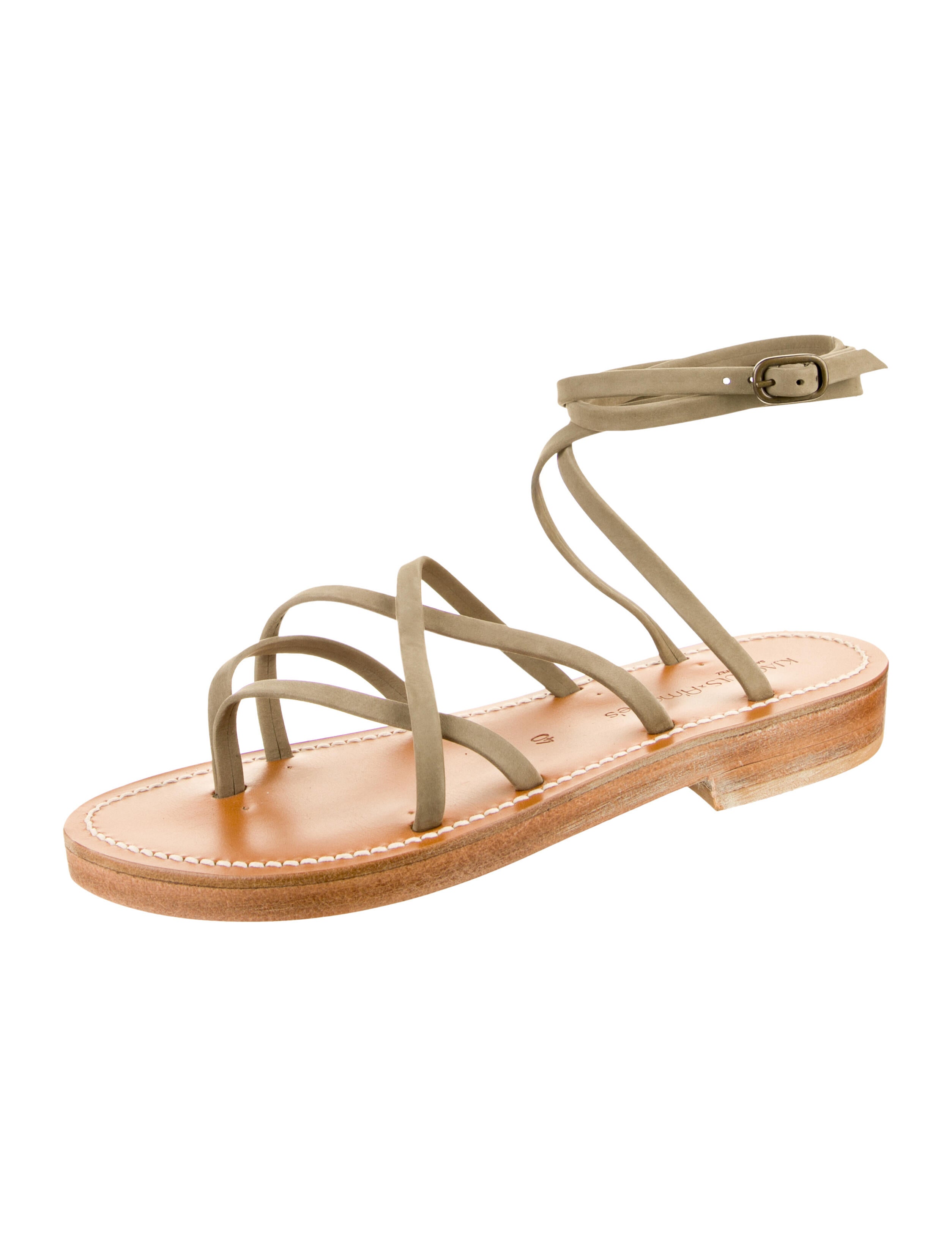 K.Jacques Leather Gladiator Sandals