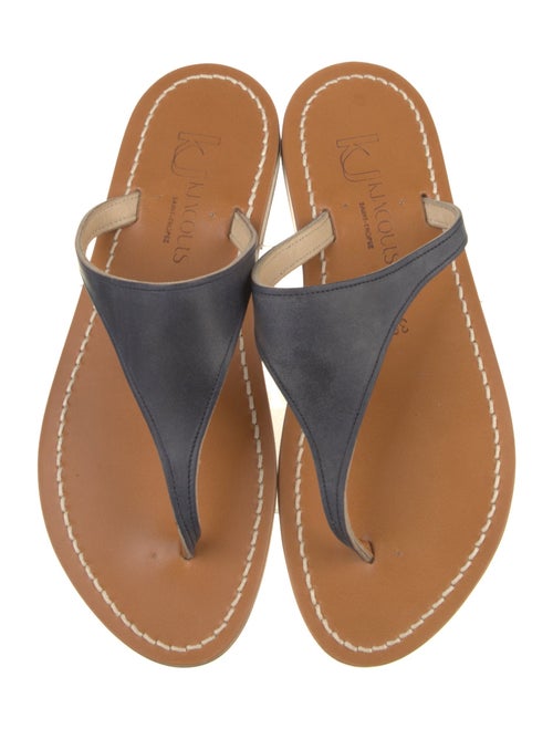 K.Jacques Leather T-Strap Sandals