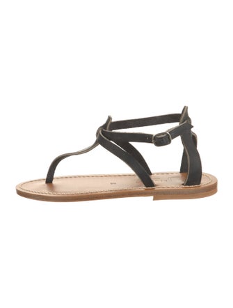 K.Jacques Leather T-Strap Sandals