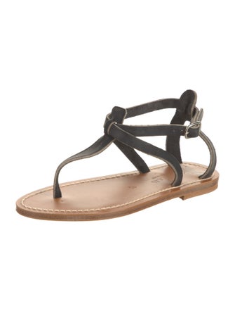 K.Jacques Leather T-Strap Sandals