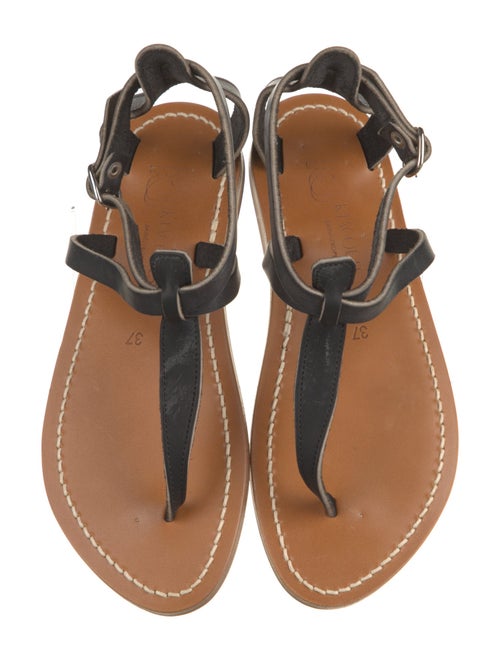 K.Jacques Leather T-Strap Sandals