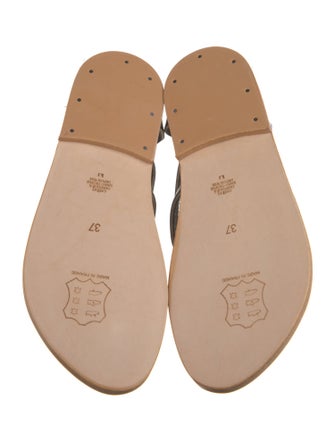 K.Jacques Leather T-Strap Sandals