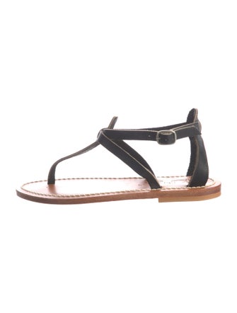 K.Jacques Leather T-Strap Sandals