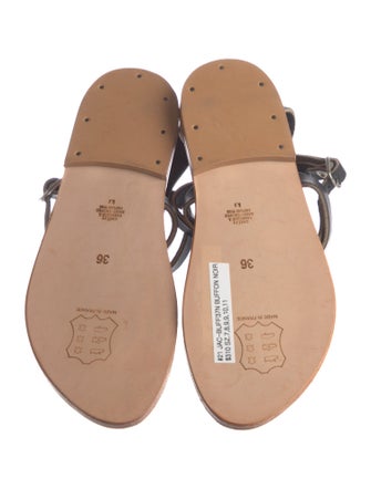 K.Jacques Leather T-Strap Sandals