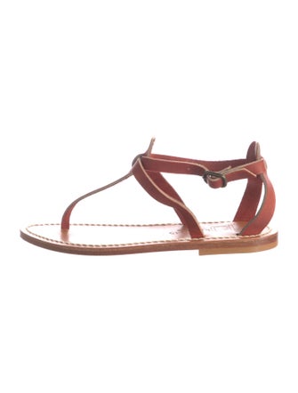 K.Jacques Leather T-Strap Sandals