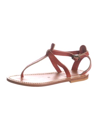 K.Jacques Leather T-Strap Sandals