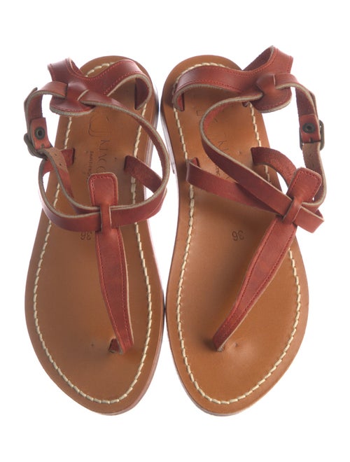 K.Jacques Leather T-Strap Sandals