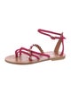 K.Jacques Suede Leather Trim Embellishment Gladiator Sandals