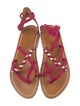 K.Jacques Suede Leather Trim Embellishment Gladiator Sandals