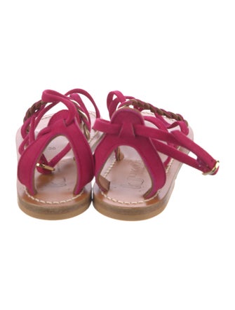 K.Jacques Suede Leather Trim Embellishment Gladiator Sandals