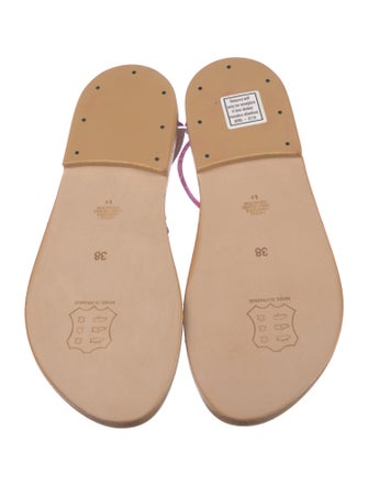 K.Jacques Suede Leather Trim Embellishment Gladiator Sandals