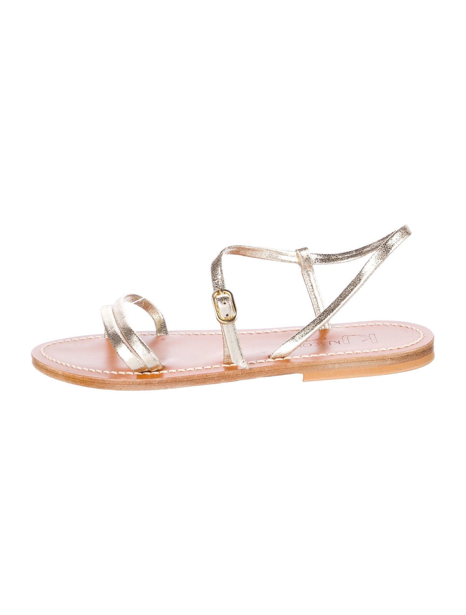 K.Jacques Leather Slingback Sandals