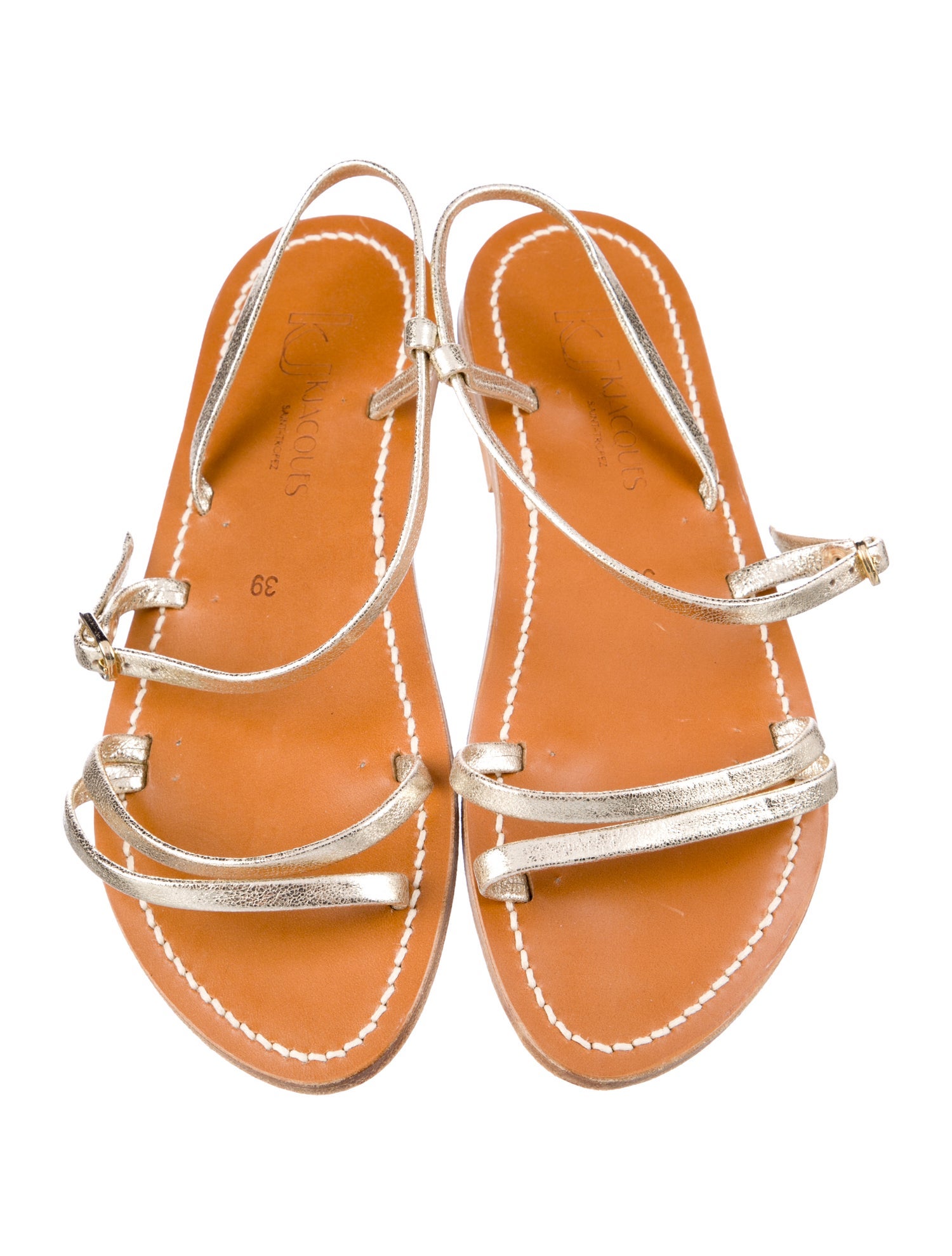 K.Jacques Leather Slingback Sandals