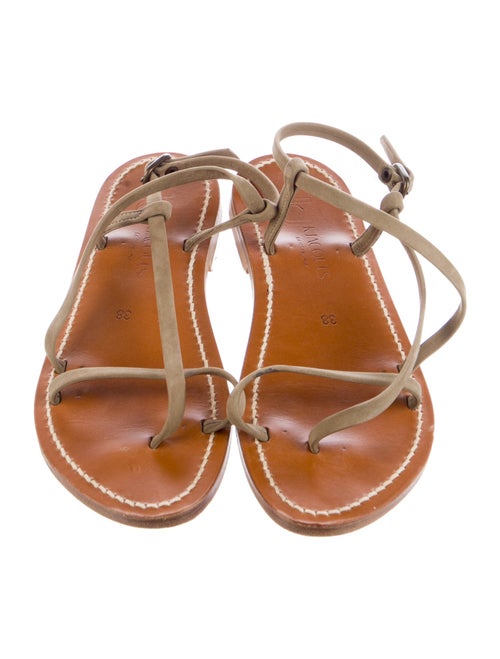 K.Jacques Leather T-Strap Sandals