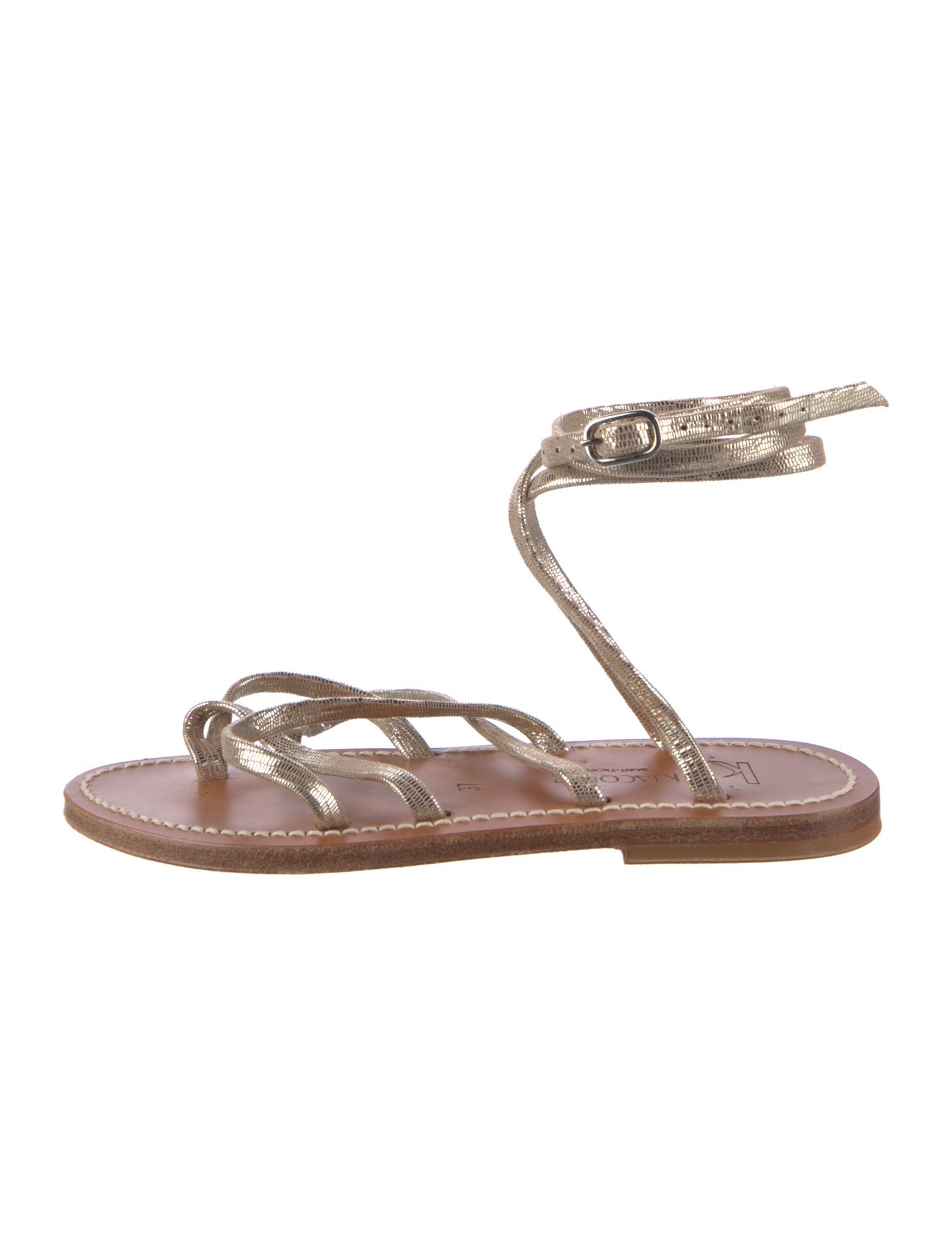 K.Jacques Leather Gladiator Sandals