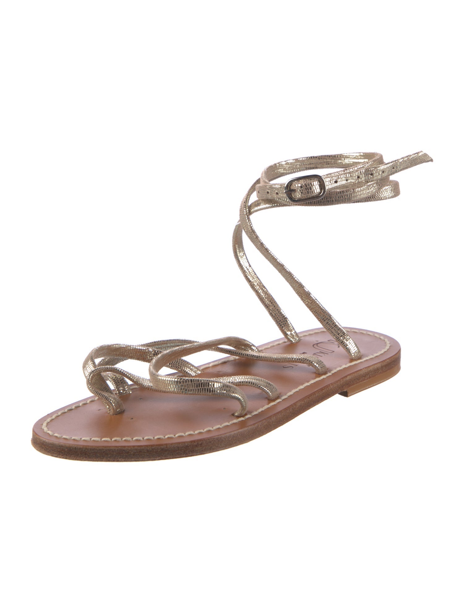 K.Jacques Leather Gladiator Sandals