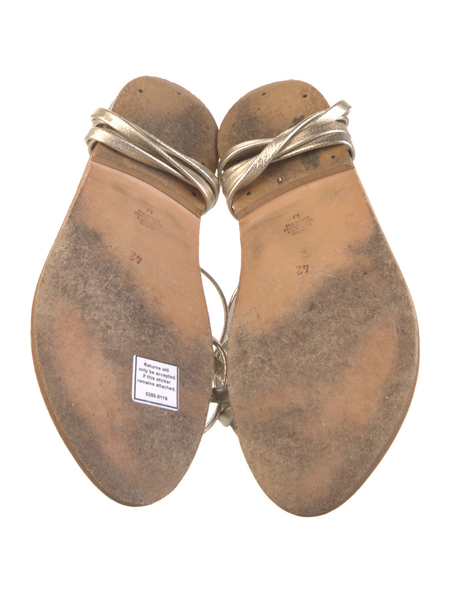 K.Jacques Leather Gladiator Sandals