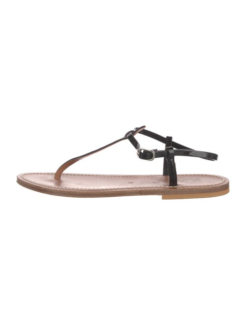 K.Jacques Patent Leather T-Strap Sandals