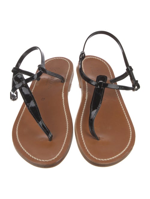 K.Jacques Patent Leather T-Strap Sandals