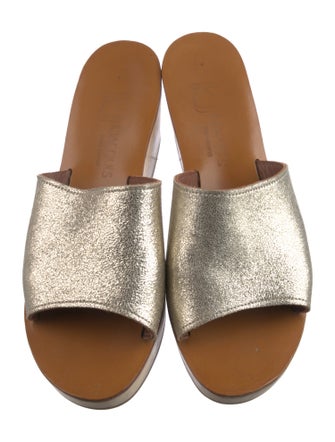 K.Jacques Leather Slides