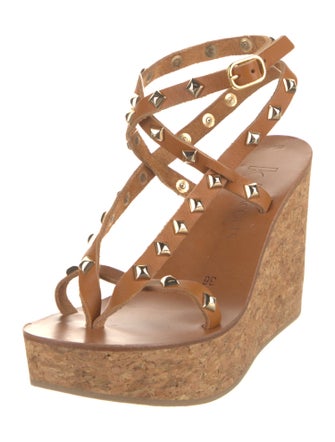 K.Jacques Leather Studded Accents Sandals