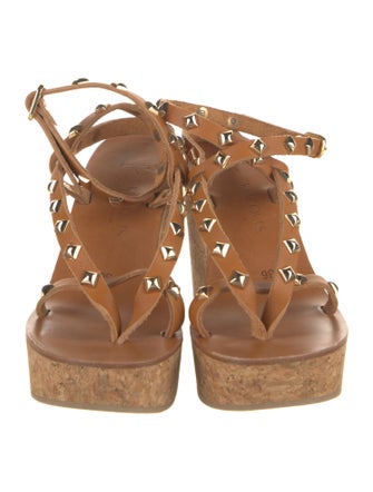 K.Jacques Leather Studded Accents Sandals