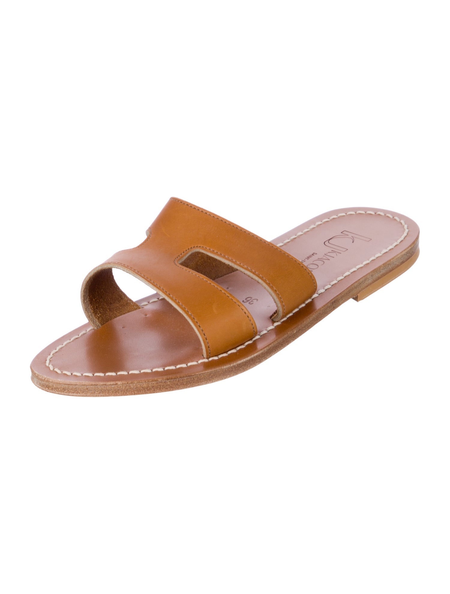 K.Jacques Leather Slides