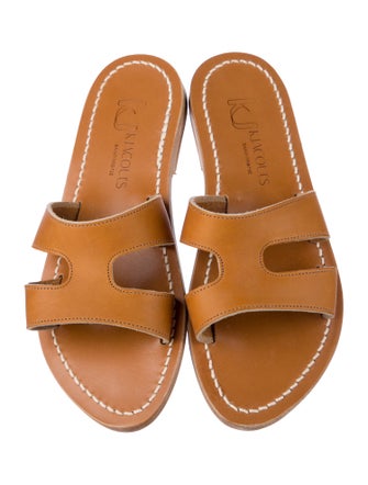 K.Jacques Leather Slides