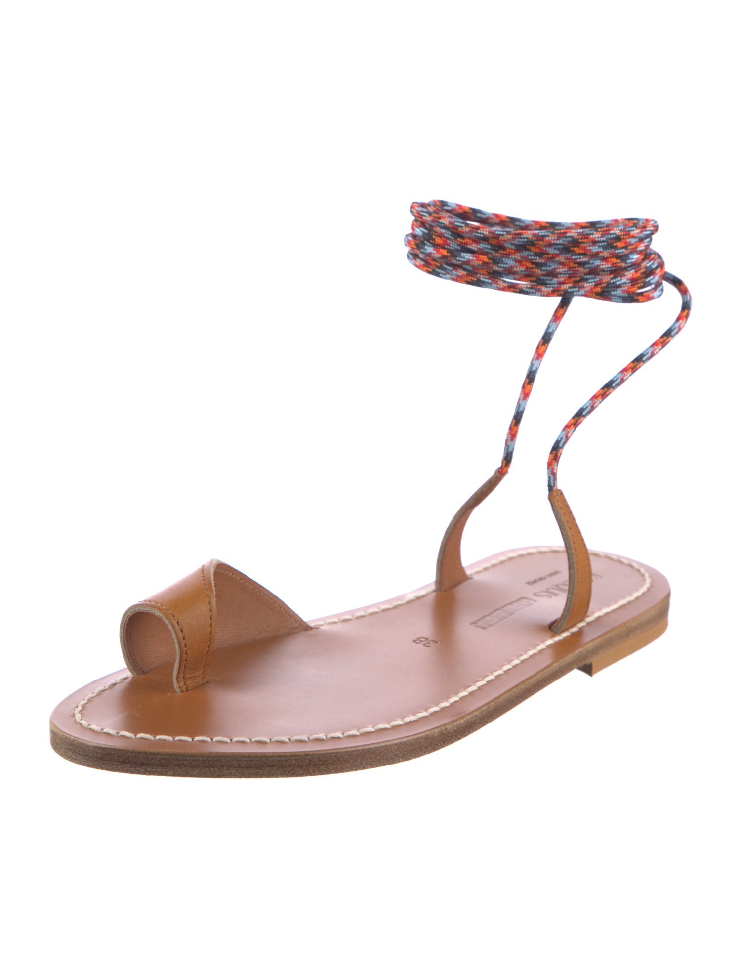 K.Jacques Leather Gladiator Sandals