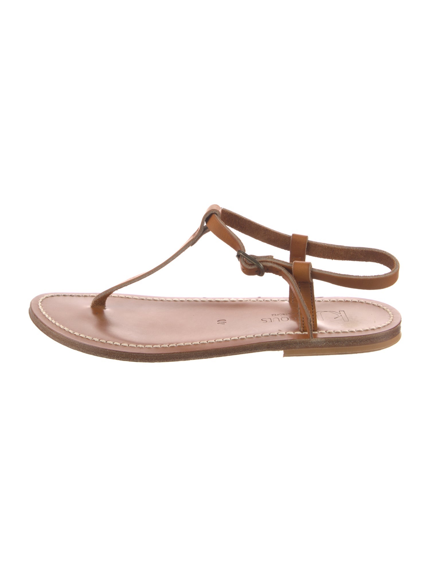 K.Jacques Leather T-Strap Sandals