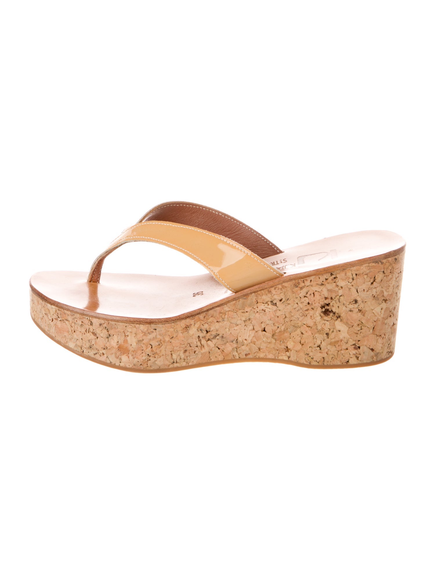 K.Jacques Leather Colorblock Pattern Sandals